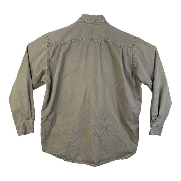 Vintage 90s Rainforest Cafe Cotton Men’s Medium Brown Canvas Button Down Shirt - Picture 8 of 16